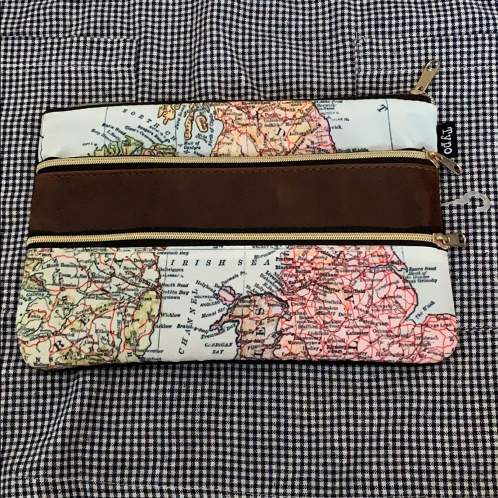 NWOT Map Pencil Case/Storage Bag - Picture 1 of 3